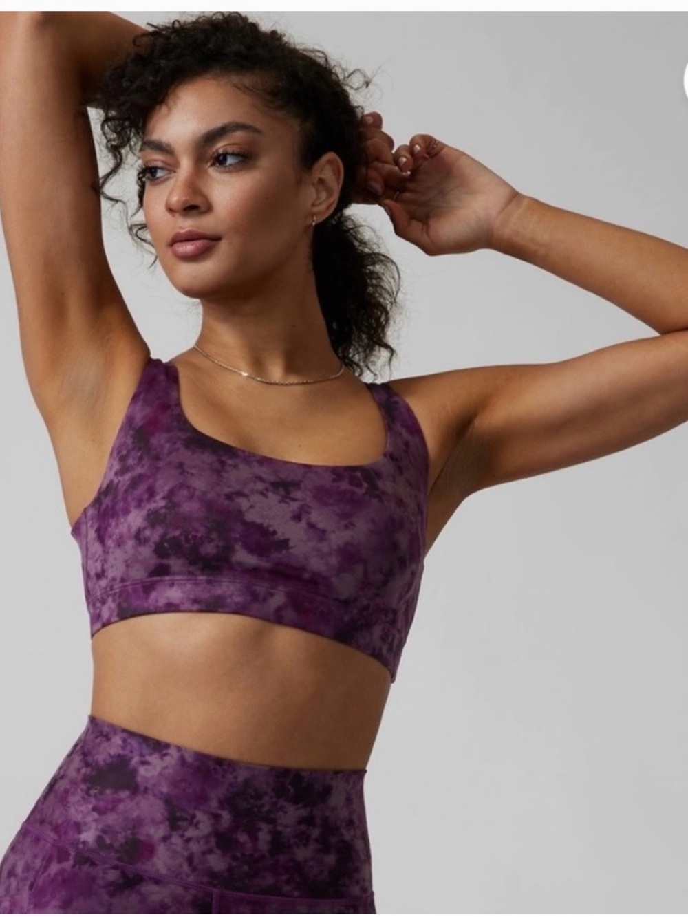NWT Athleta Exhale Printed Bra Tie Dye Purple